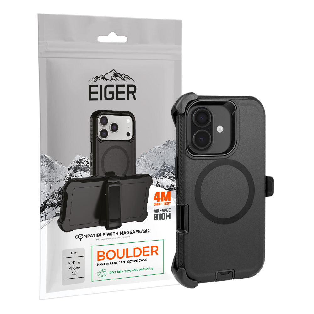 Eiger Boulder Magsafe Case for Apple iPhone 16 Black