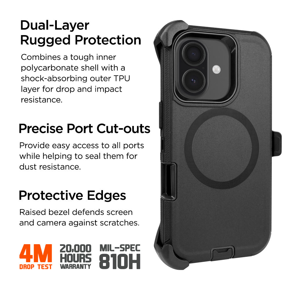 Eiger Boulder Magsafe Case for Apple iPhone 16 Black