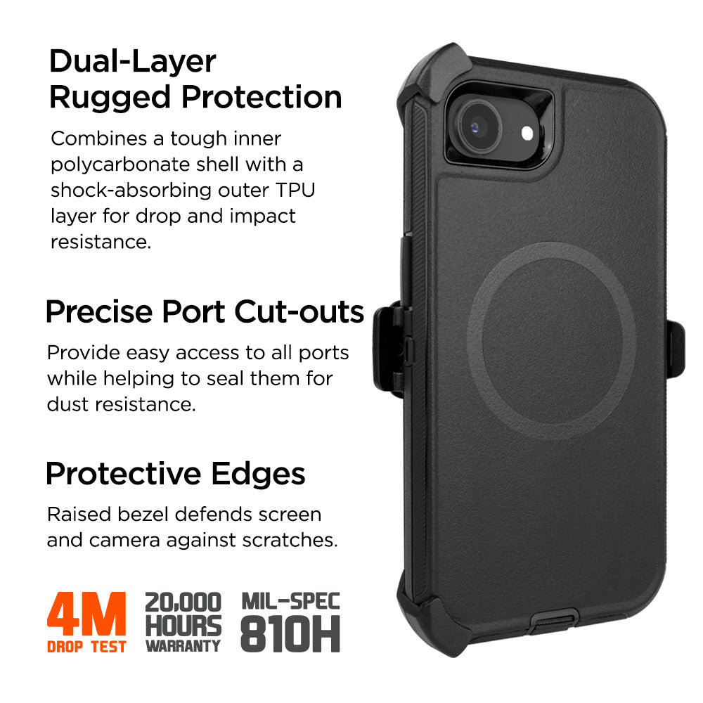 Eiger Boulder Magsafe Case for Apple iPhone 17e/ 16e in Black