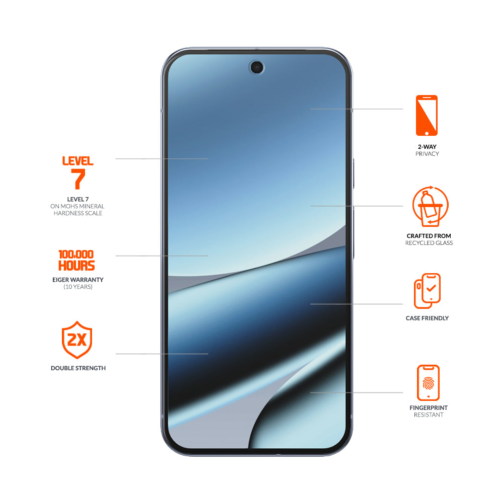 Eiger Mountain Black Privacy Screen Protector GRS for Google Pixel 10 Pro XL/ 9 Pro XL