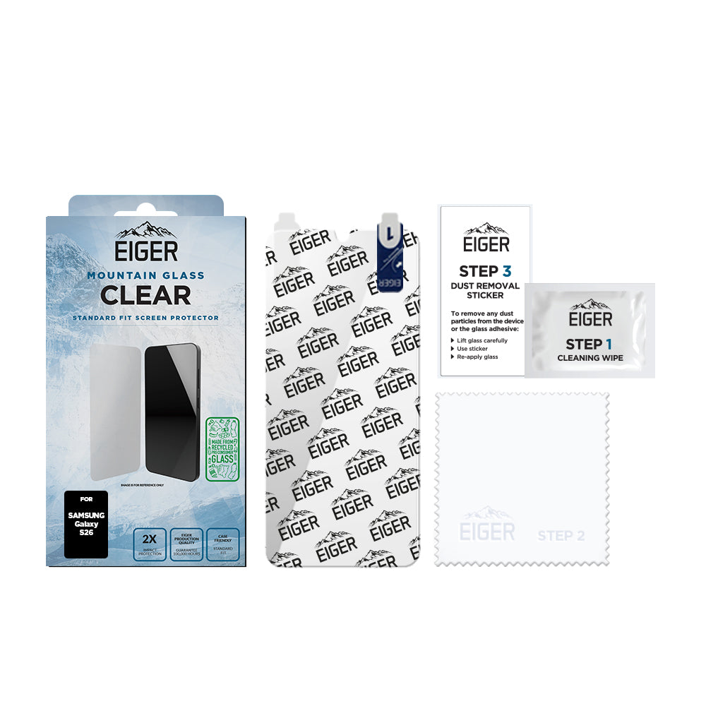 Eiger Mountain Glass CLEAR Screen Protector GRS for Samsung Galaxy S26