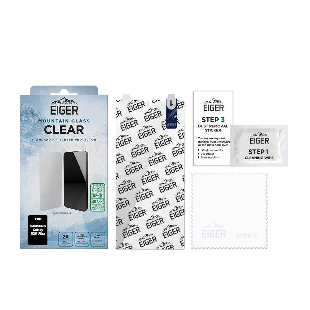 Eiger Mountain Glass CLEAR Screen Protector GRS for Samsung Galaxy S26 Ultra