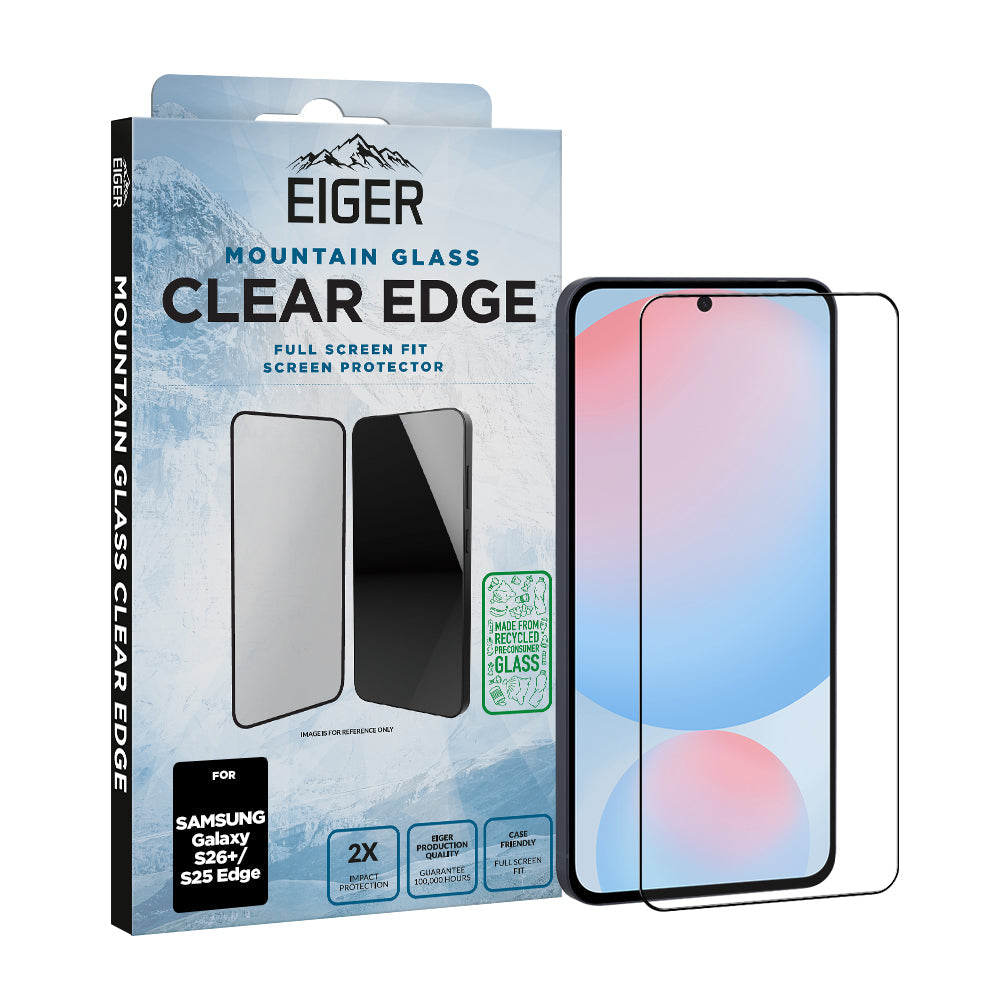 Eiger Mountain Glass CLEAR EDGE Screen Protector GRS for Samsung Galaxy S26+/ S25 Edge