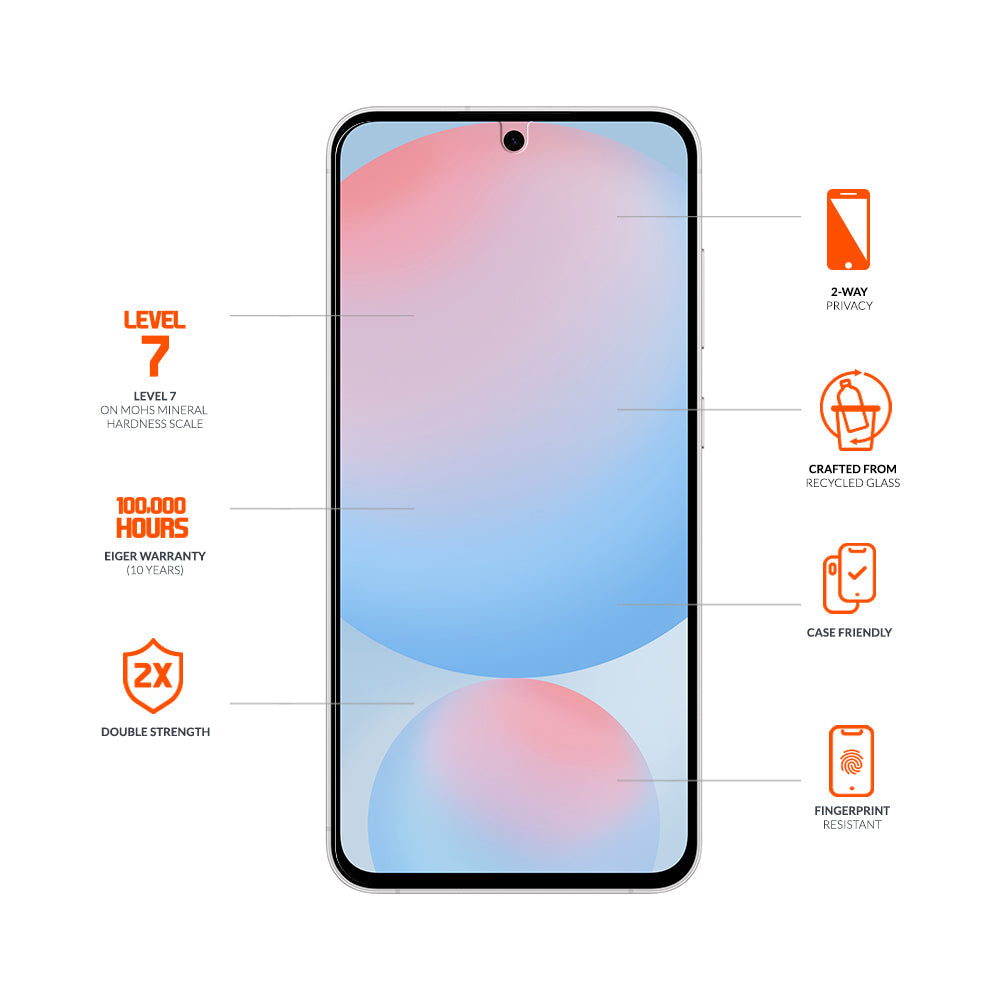 Eiger Mountain Black Privacy Screen Protector GRS for Samsung Galaxy S26+