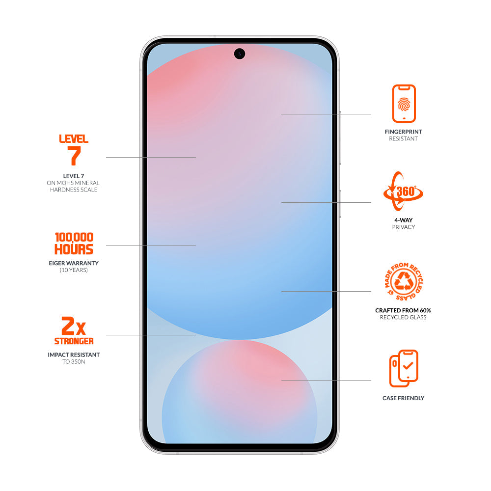 Eiger Mountain Black Privacy EDGE 360 Screen Protector GRS for Samsung Galaxy S26+