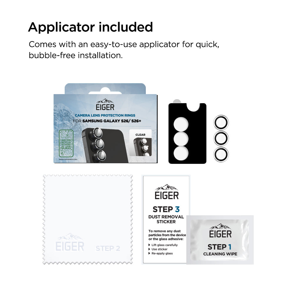 Eiger Mountain Glass LENS RING GRS for Samsung Galaxy S26/ S26+ in Clear