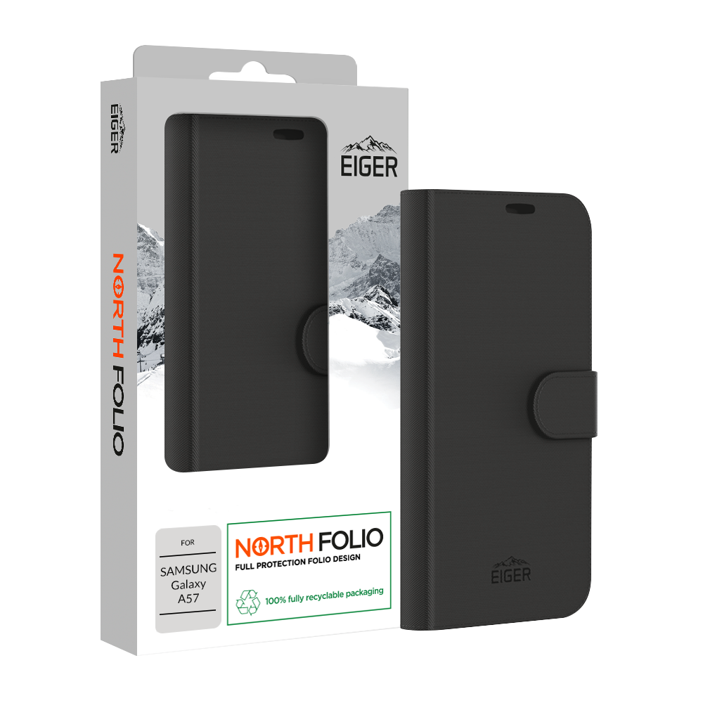 Eiger North Folio Case for Samsung Galaxy A57 Black