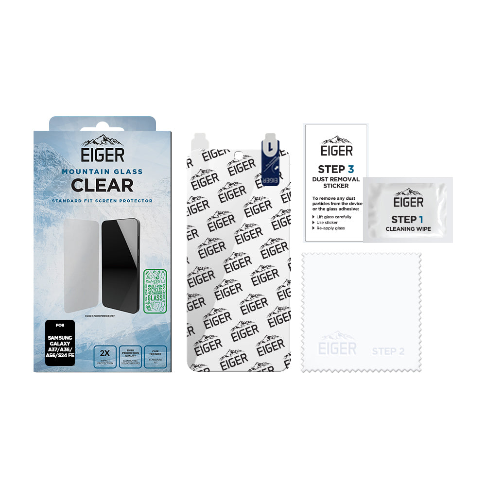 Eiger Mountain Glass CLEAR Screen Protector GRS for Samsung Galaxy A37/ A36/ A56/ S24 FE