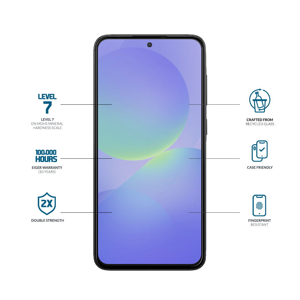 Eiger Mountain Glass CLEAR EDGE Screen Protector GRS for Samsung Galaxy A37/ A36/ A56/ S24 FE