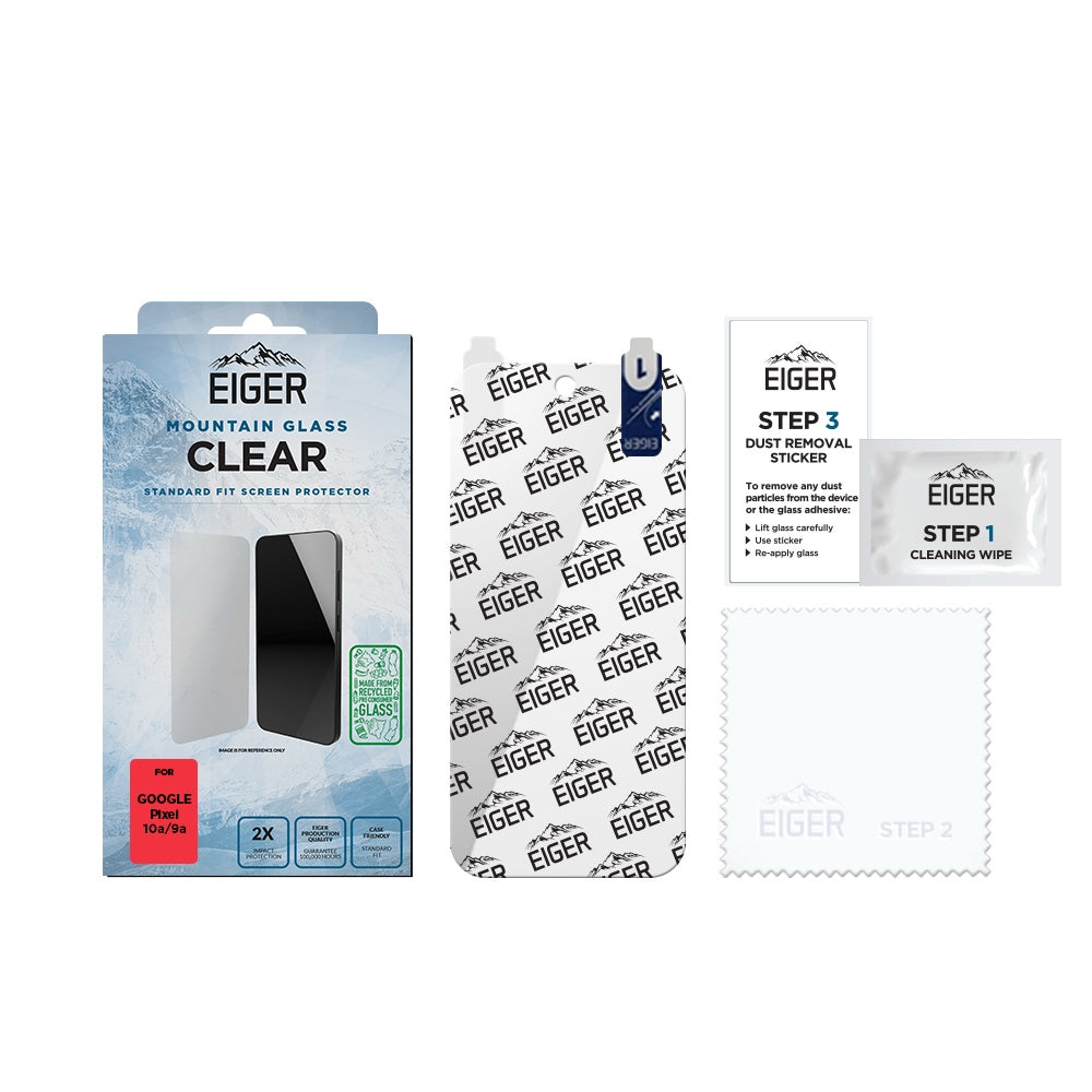 Eiger Mountain Glass CLEAR Screen Protector GRS for Google Pixel 10a/ 9a