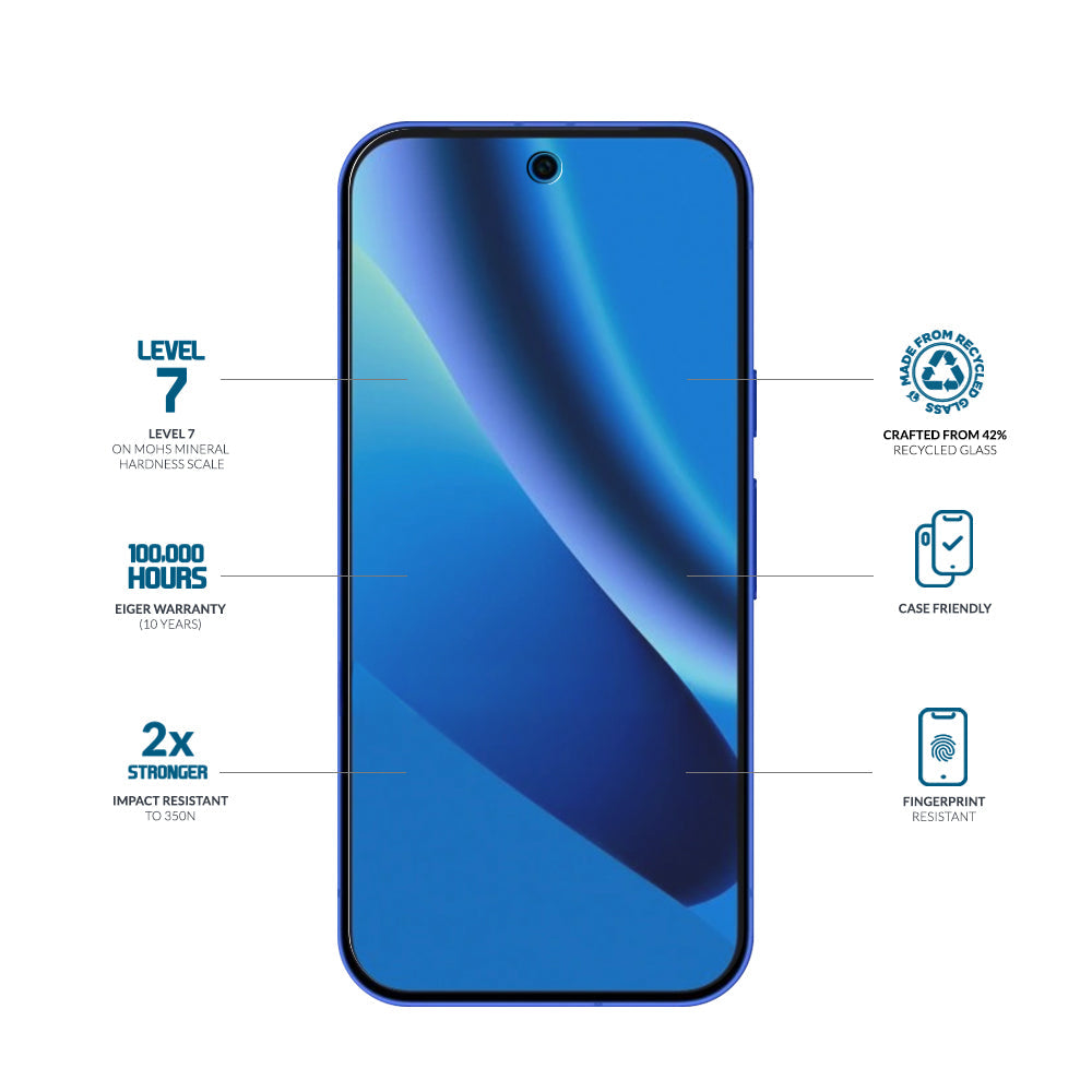 Eiger Mountain Glass CLEAR Screen Protector GRS for Google Pixel 10a/ 9a