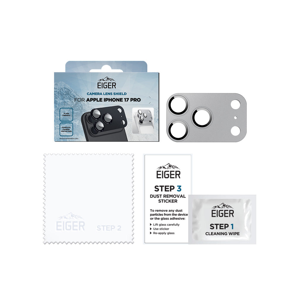 Eiger Mountain Glass LENS SHIELD for Apple iPhone 17 Pro in Silver