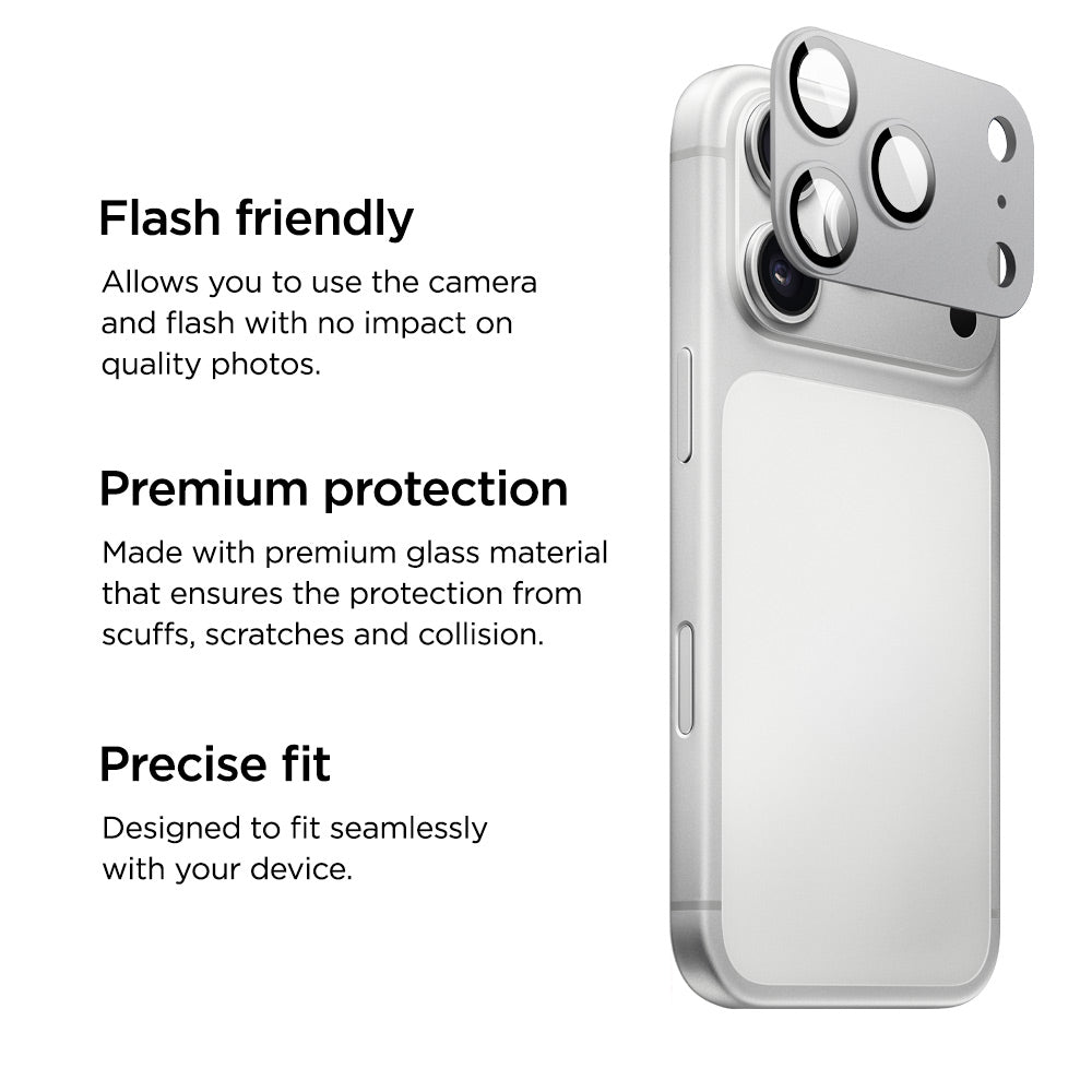 Eiger Mountain Glass LENS SHIELD for Apple iPhone 17 Pro Max in Silver