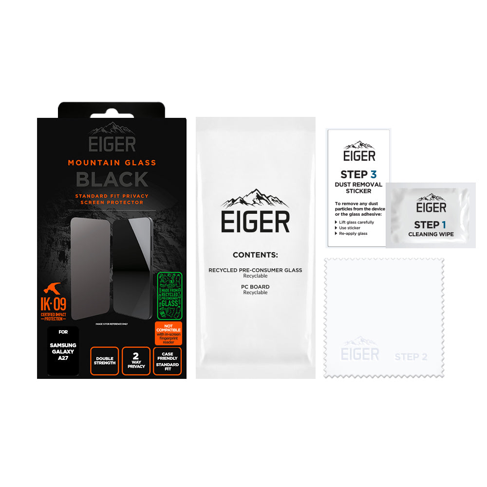 Eiger Mountain Glass Black Privacy Screen Protector