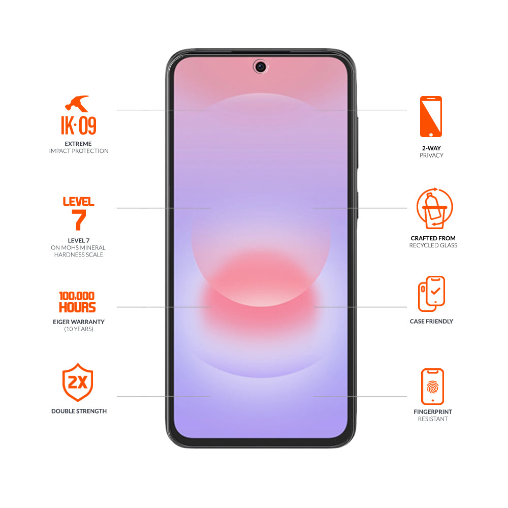 Eiger Mountain Glass Black Privacy Screen Protector