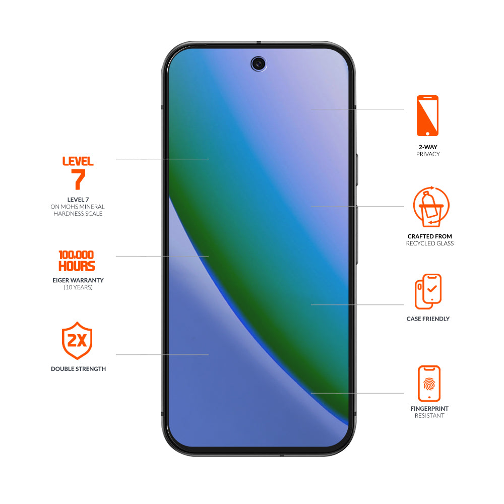 Eiger Mountain Glass Black Privacy Screen Protector