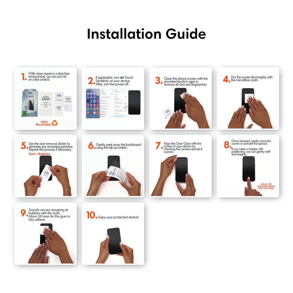 Eiger Mountain Glass CLEAR Screen Protector GRS for Samsung Galaxy S26+