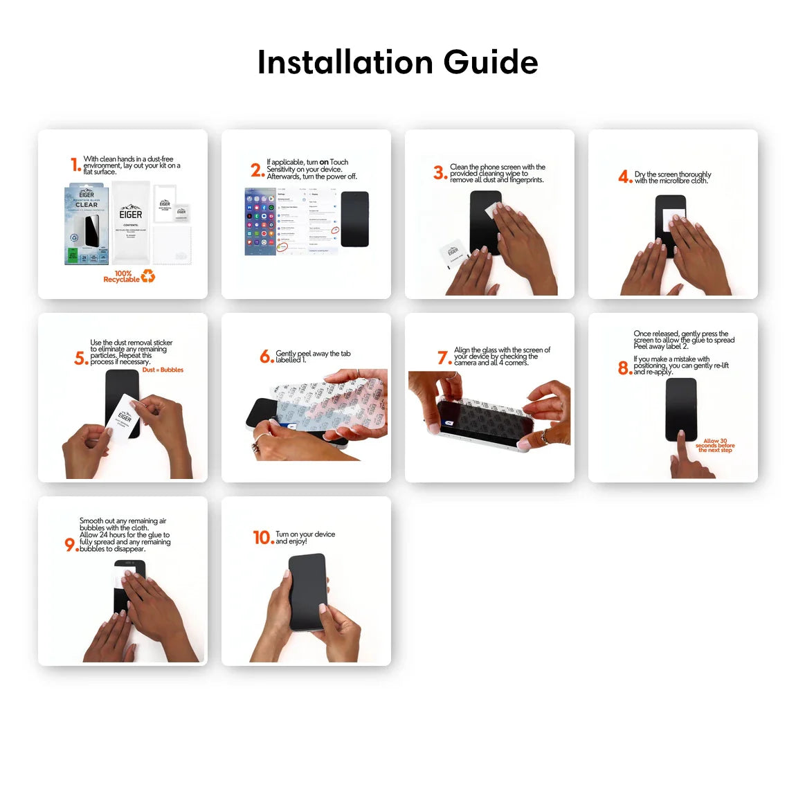 Eiger Mountain Glass CLEAR Screen Protector GRS for Samsung Galaxy S25+/ S24+