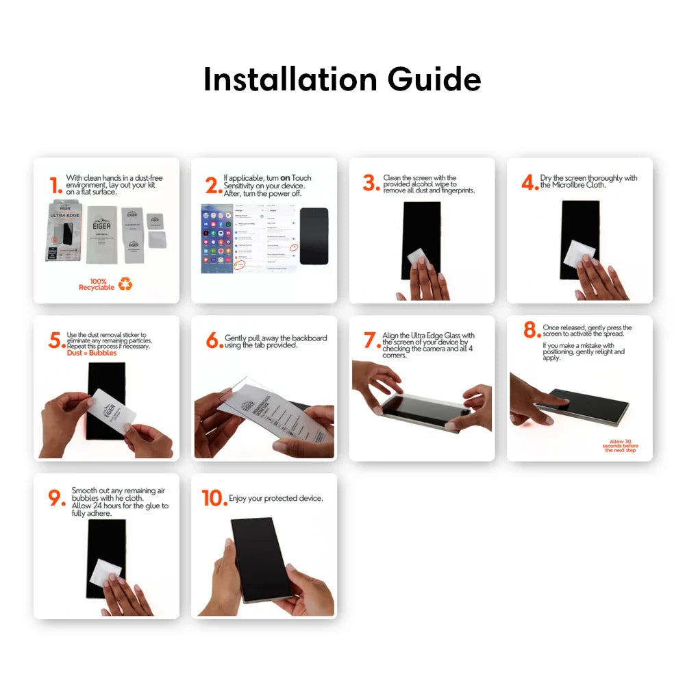 Eiger Mountain Glass Ultra EDGE Screen Protector GRS for Samsung Galaxy S26+/ S25 Edge