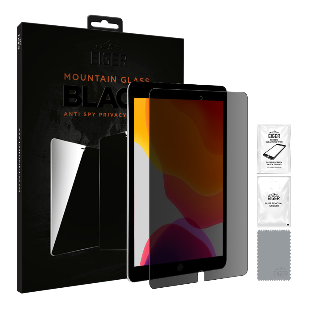 Eiger Mountain Black Privacy Tablet 2.5D Screen Protector for Apple iPad 10.2 (9th Gen))