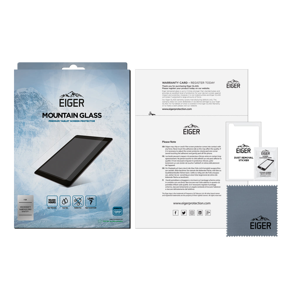 Eiger Mountain Glass Tablet 2.5D Screen Protector for Microsoft Surface Pro 7