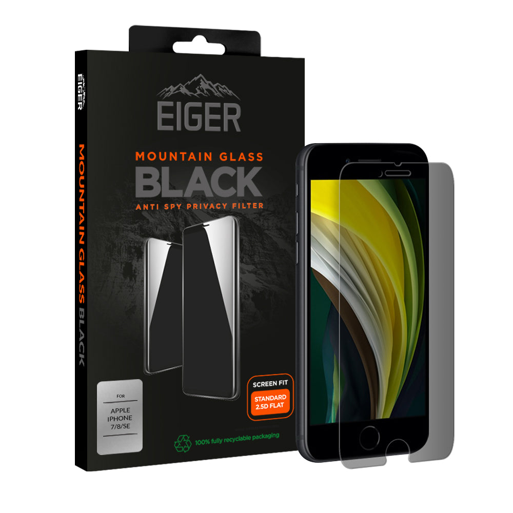 Eiger Mountain Black Privacy 2.5D Screen Protector for Apple iPhone 7 / 8 / SE (2020) (2022)