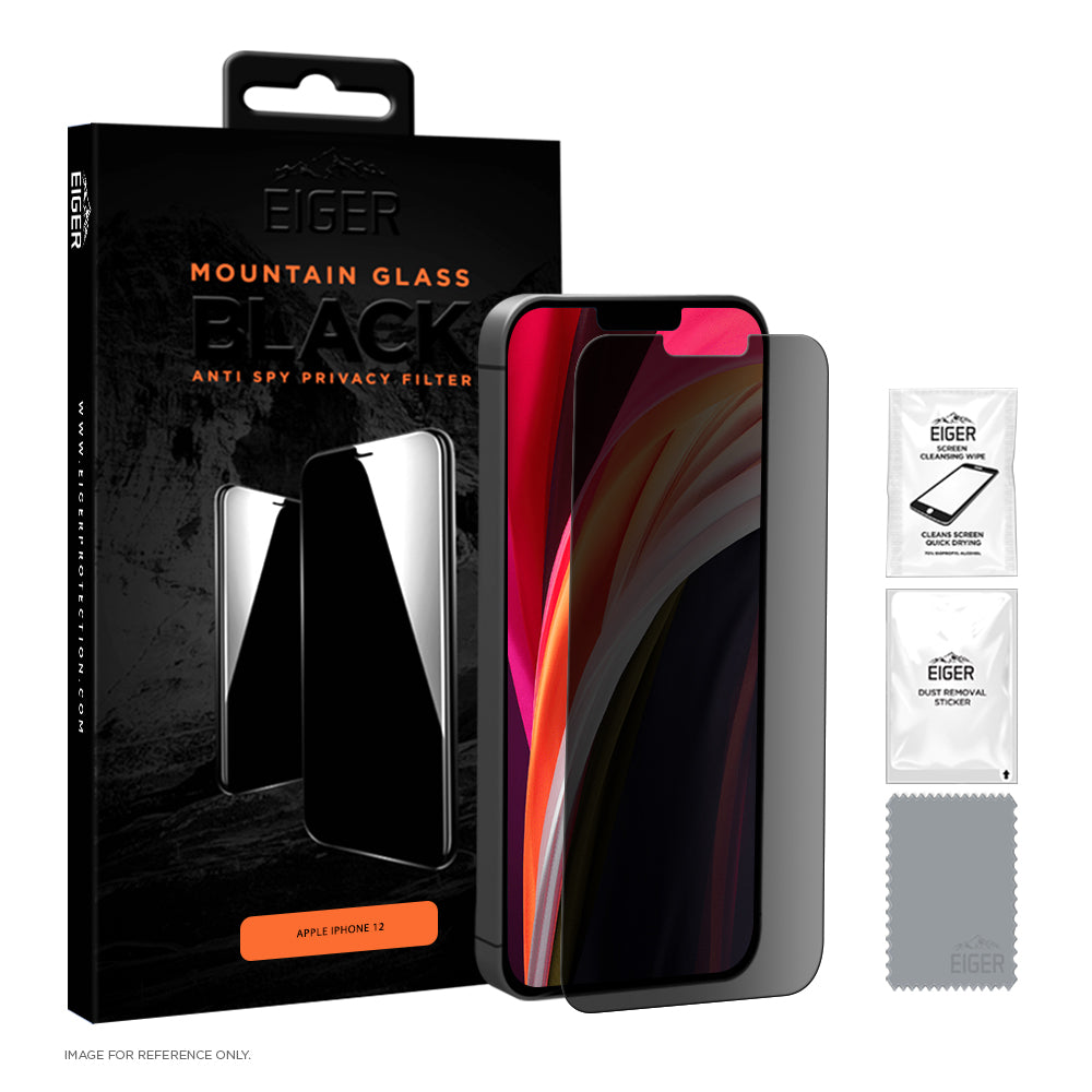 Eiger Mountain Glass Black Privacy 2.5D Screen Protector for Apple iPhone 12 Mini