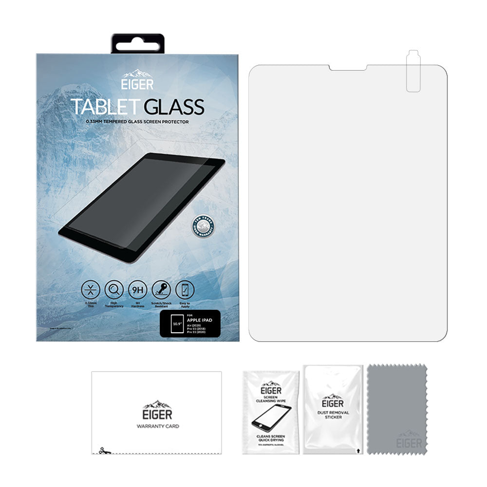 Eiger Mountain Glass Tablet 2.5D Screen Protector for Apple iPad Air (2020) (2022) / iPad Pro 11 (2018) (2020) (2021) (2022)