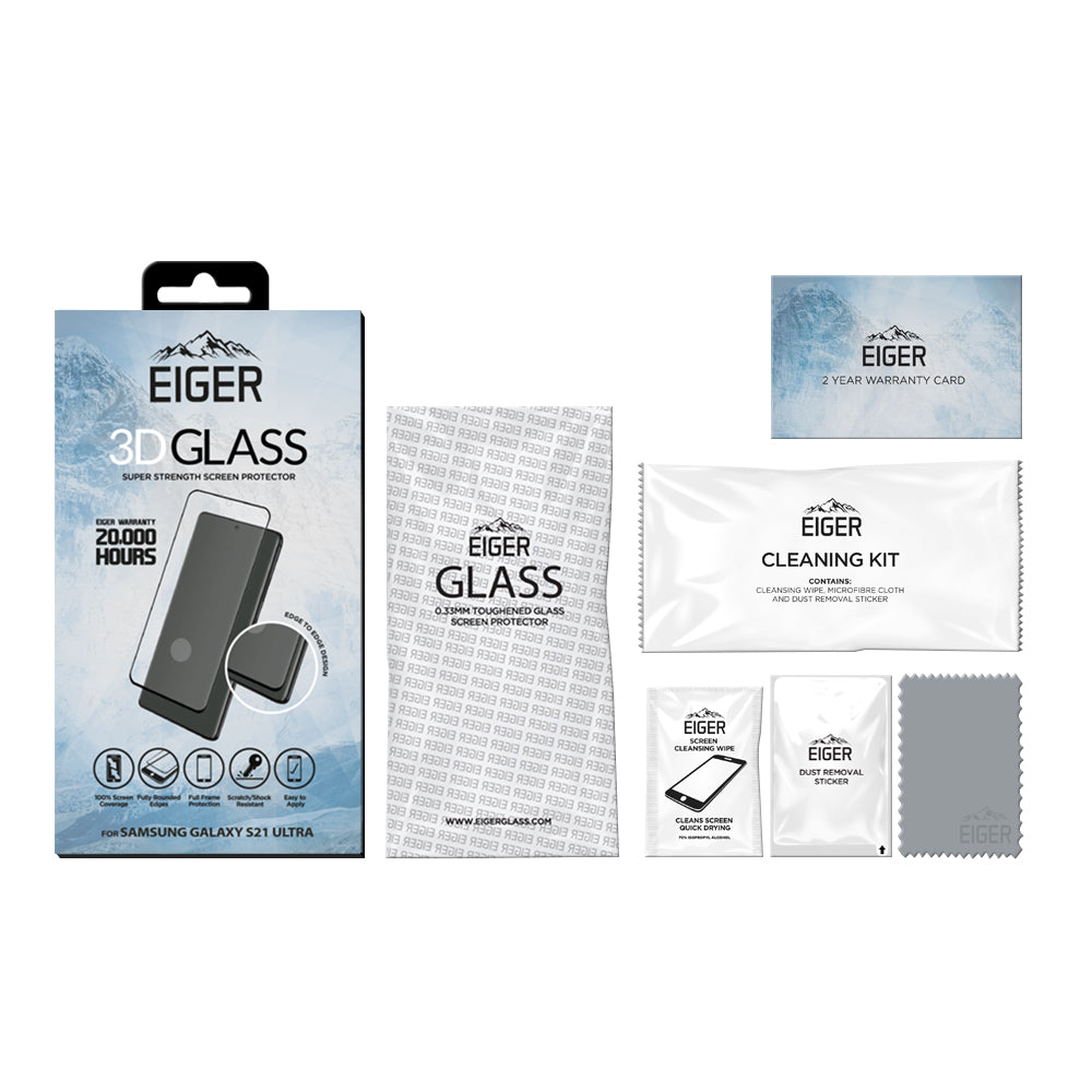 Eiger Glass E2E 3D Screen Protector for Samsung Galaxy S21 Ultra