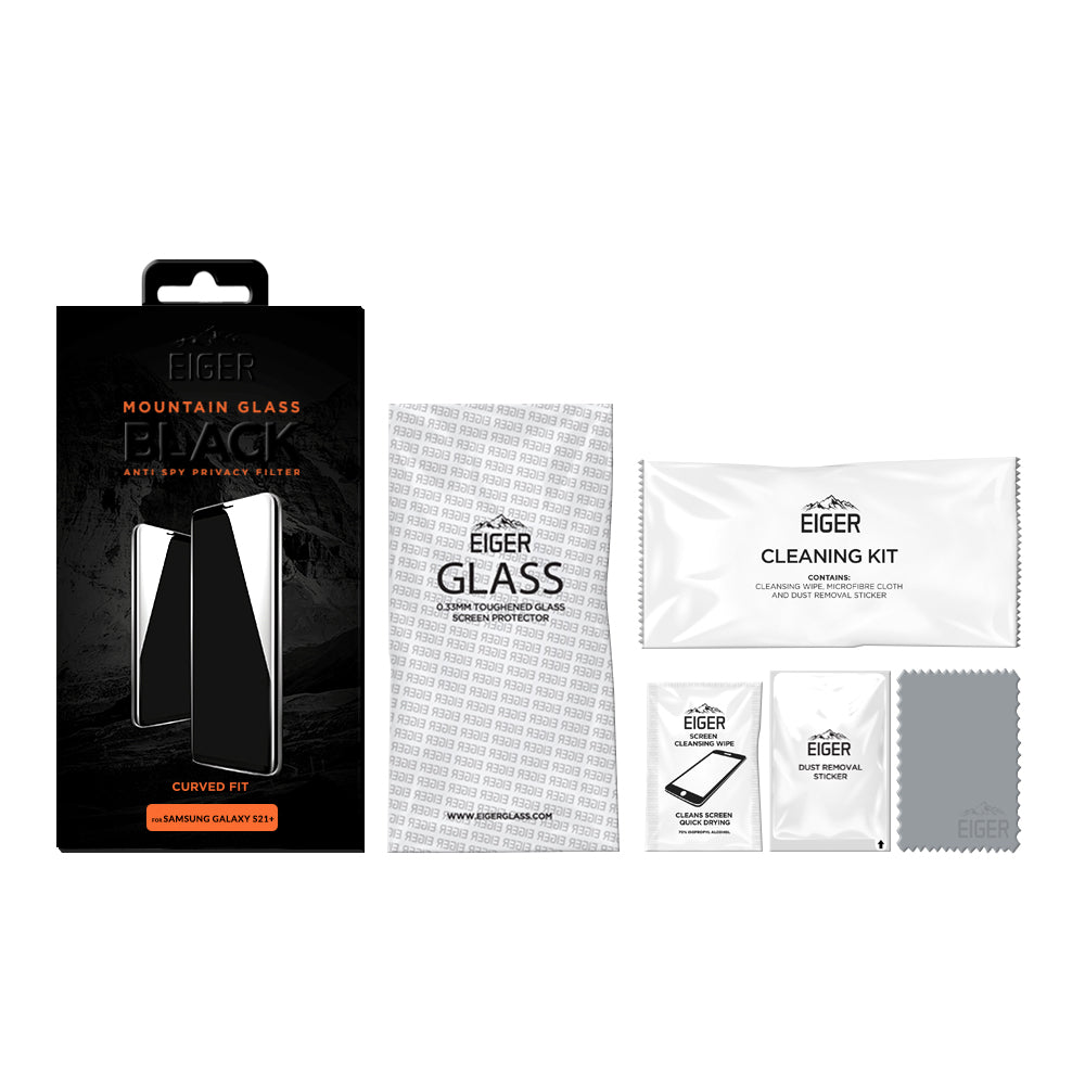 Eiger Mountain Glass Black Privacy 3D Screen Protector for Samsung Galaxy S21+