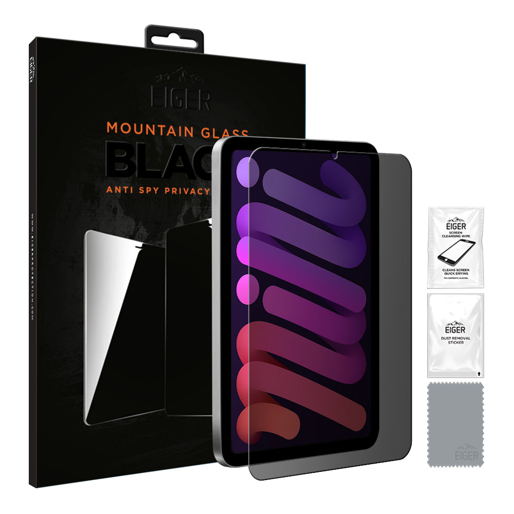 Eiger Mountain Glass Black Privacy 2.5D Screen Protector for Apple iPad Mini 6 (2021)