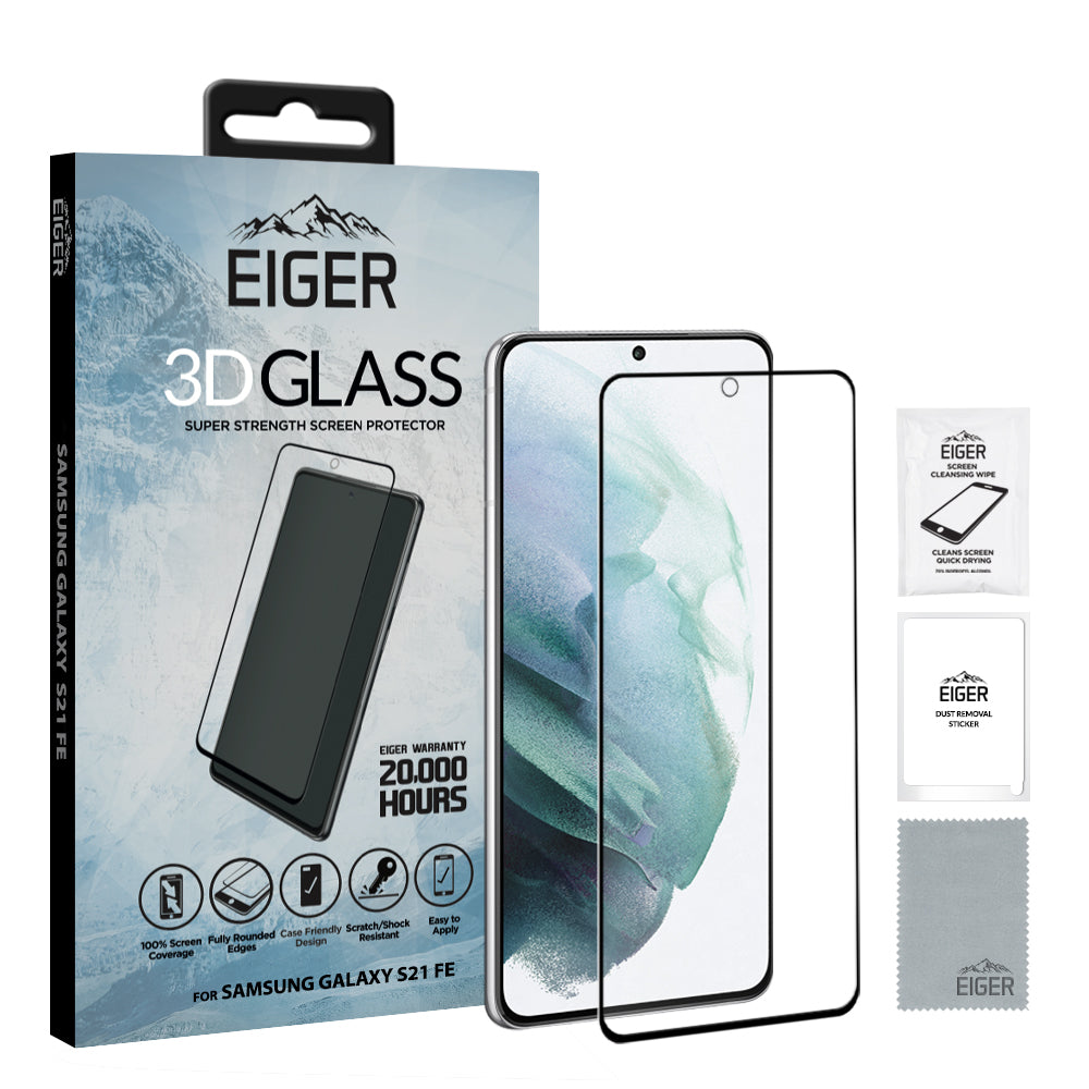 Eiger Mountain Glass 3D Case Friendly Screen Protector for Samsung Galaxy S21 FE