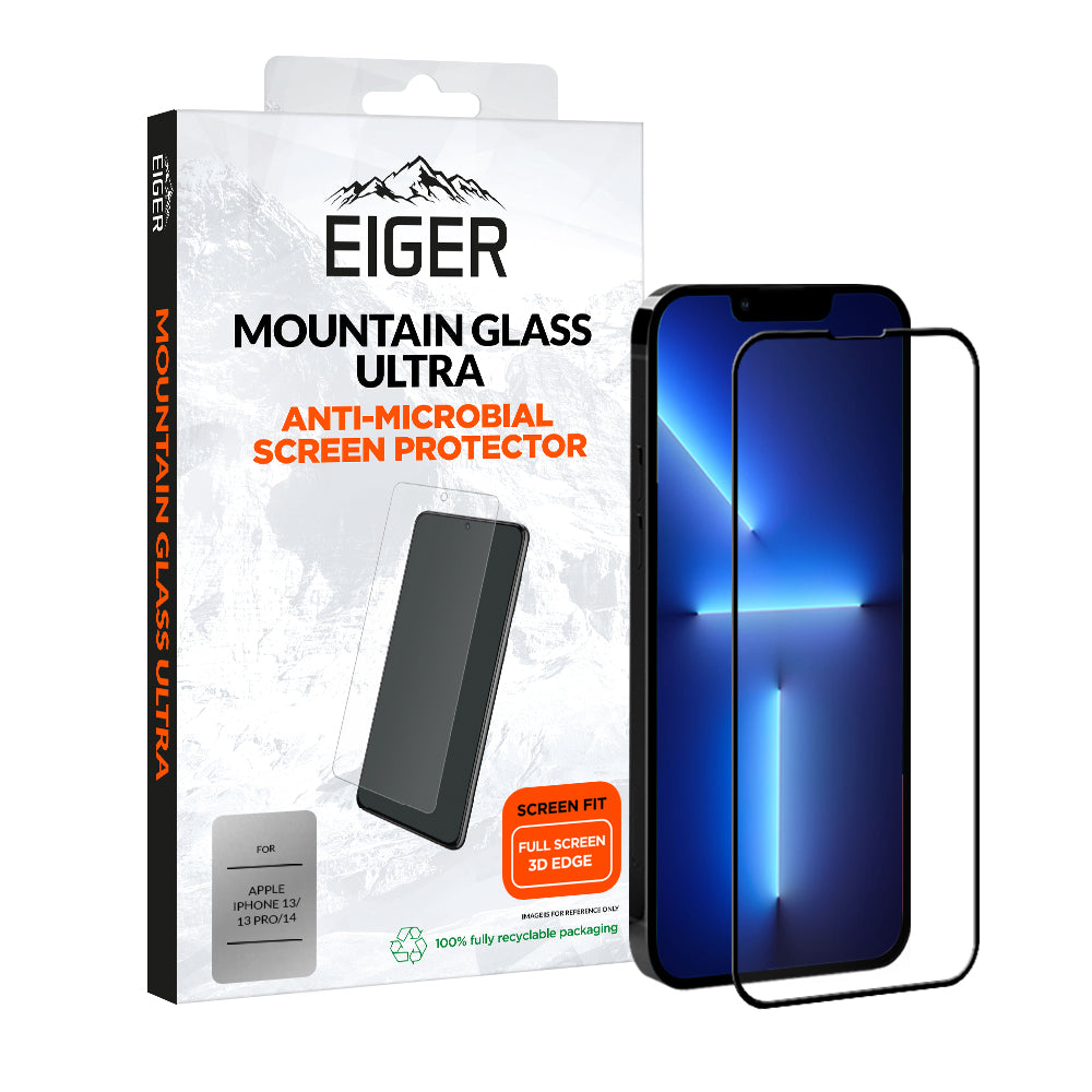Eiger Mountain Glass Ultra Super Strong 3D Screen Protector for Apple iPhone 13 / 13 Pro / 14