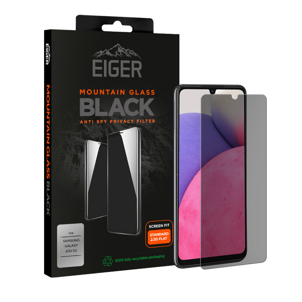 Eiger Mountain Glass Black Privacy 2.5D Screen Protector for Samsung Galaxy A33 5G