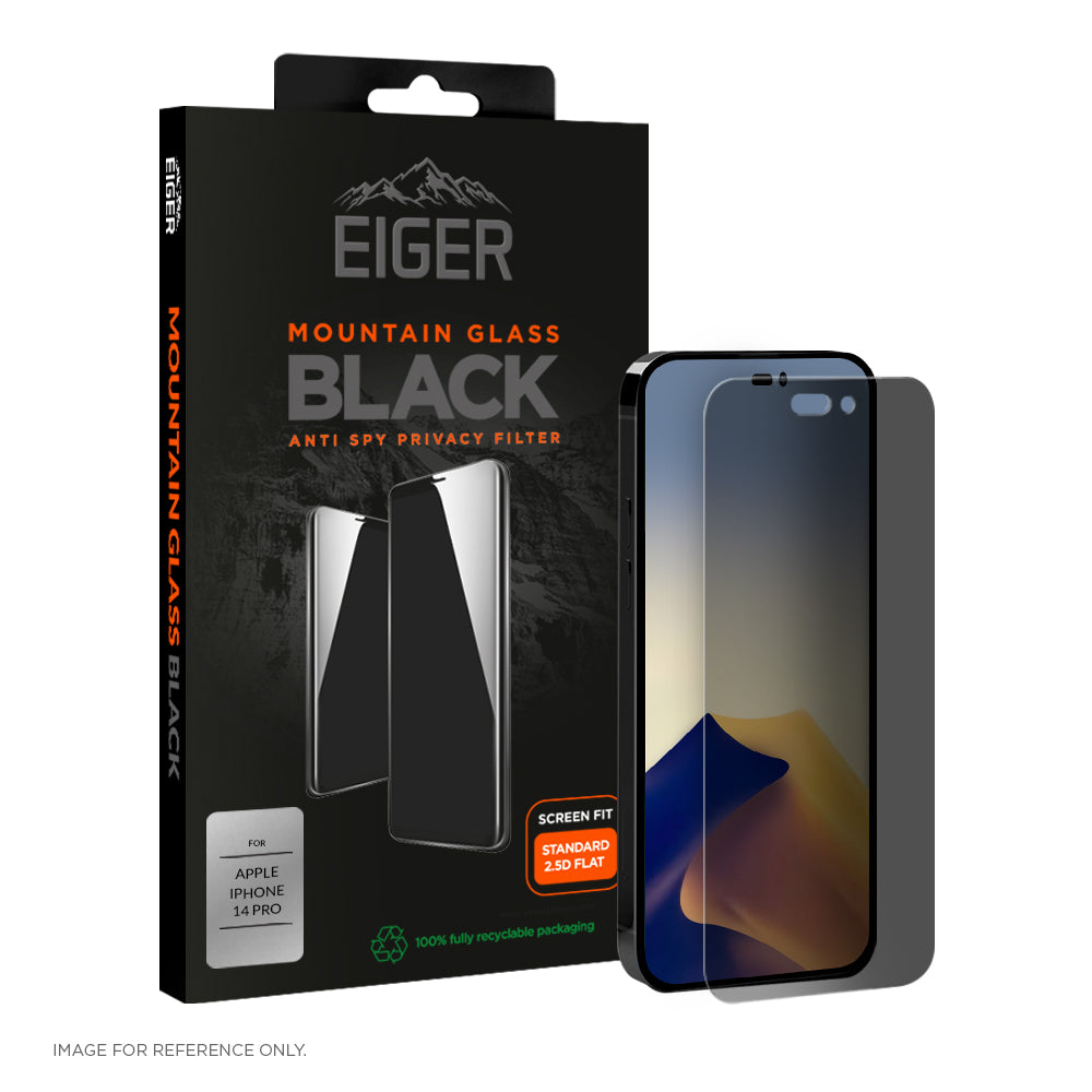 Eiger Mountain Glass Black Privacy 2.5D Screen Protector for Apple iPhone 14 Pro