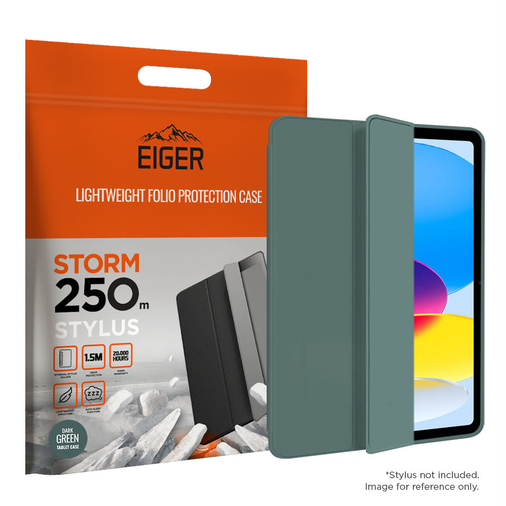 Eiger Storm 250m Stylus Case for Apple iPad 10.9 (10th Gen) Dark Green