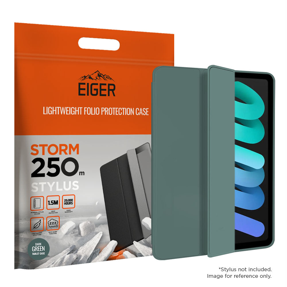 Eiger Storm 250m Stylus Case for Apple iPad Mini 7/ Mini 6 (2021) in Dark Green