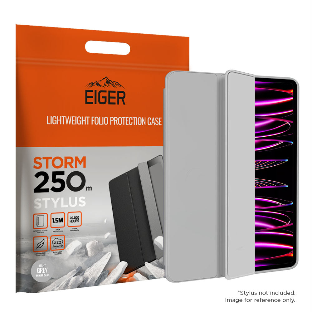 Eiger Storm 250m Stylus Case for Apple iPad Pro 11 (2021) / (2022) in Light Grey