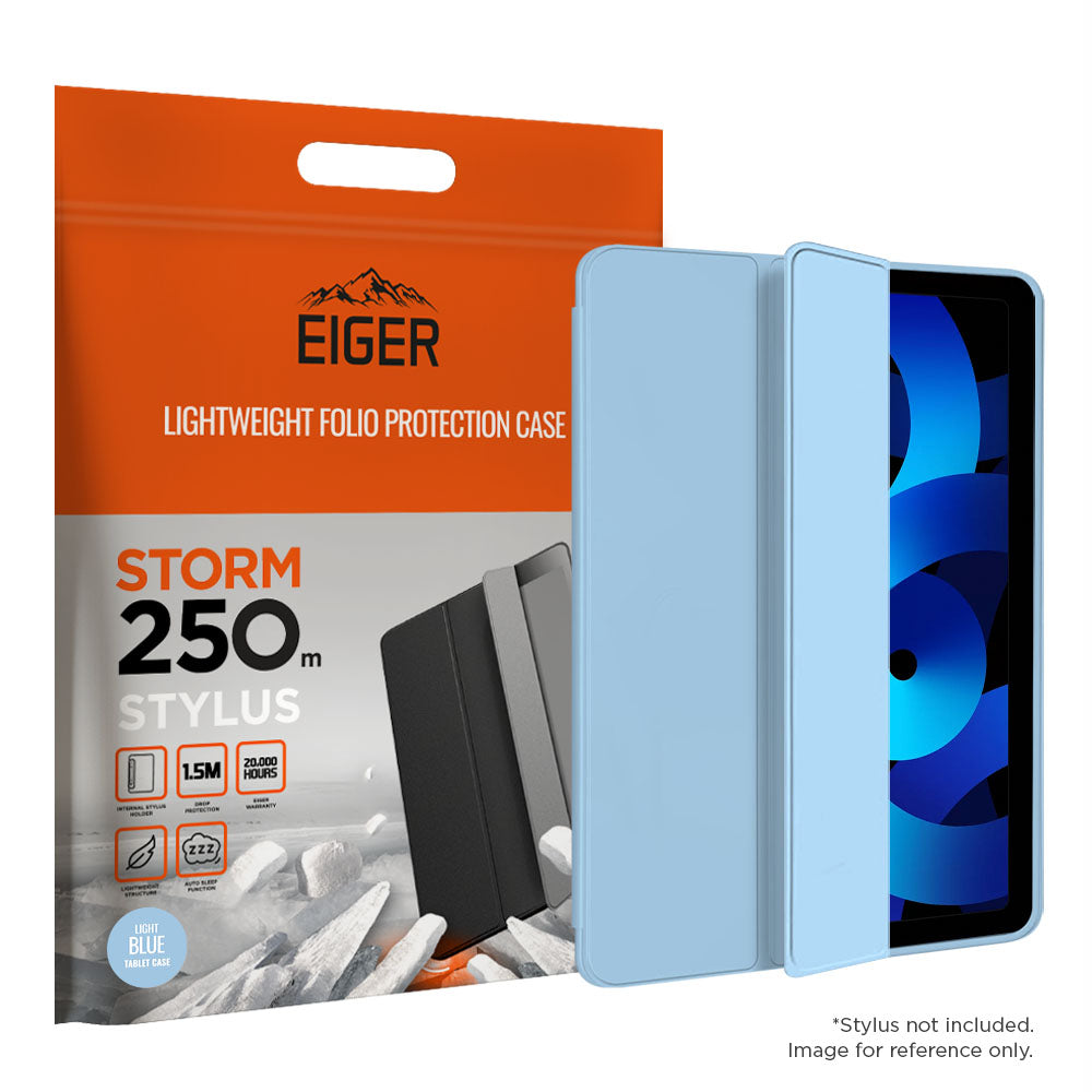 Eiger Storm 250m Stylus Case for Apple iPad Air (2022) in Light Blue