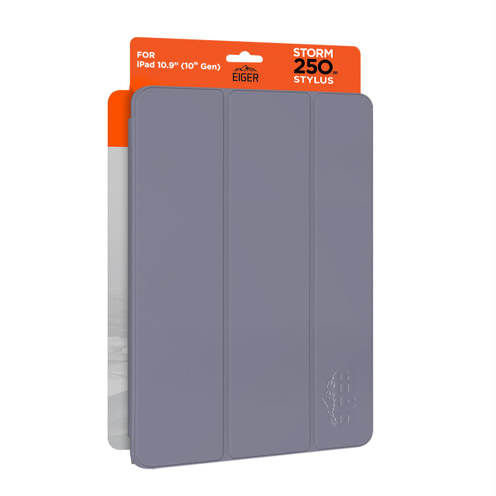 Eiger Storm 250m Stylus Case for Apple iPad 10.9 (10th Gen) in Lavender in Retail Sleeve