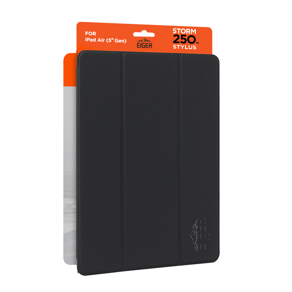Eiger Storm 250m Stylus Case for Apple iPad Air (2022) in Black in Retail Sleeve