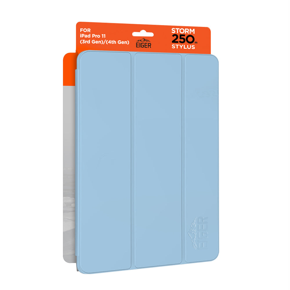 Eiger Storm 250m Stylus Case for Apple iPad Pro 11 (2021) / (2022) in Light Blue in Retail Sleeve