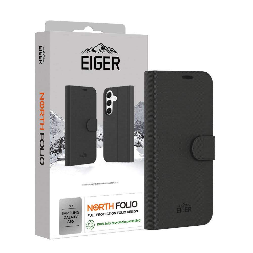 Eiger North Folio Case for Samsung A55 in Black