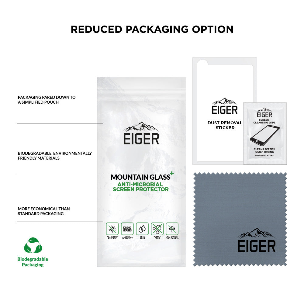Eiger Mountain Glass+ 2.5D Anti-Microbial Screen Protector for Apple iPhone 13 Pro Max / 14 Plus