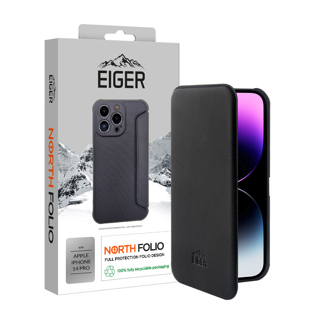 Eiger North Folio Case For Apple iPhone 14 Pro in Black